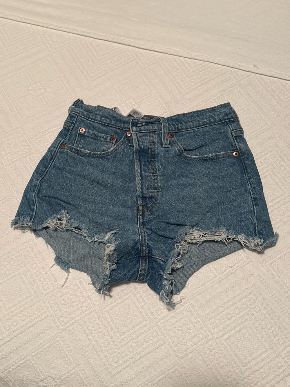Levi’s High-Waist Distressed Denim Shorts 501 Size 27